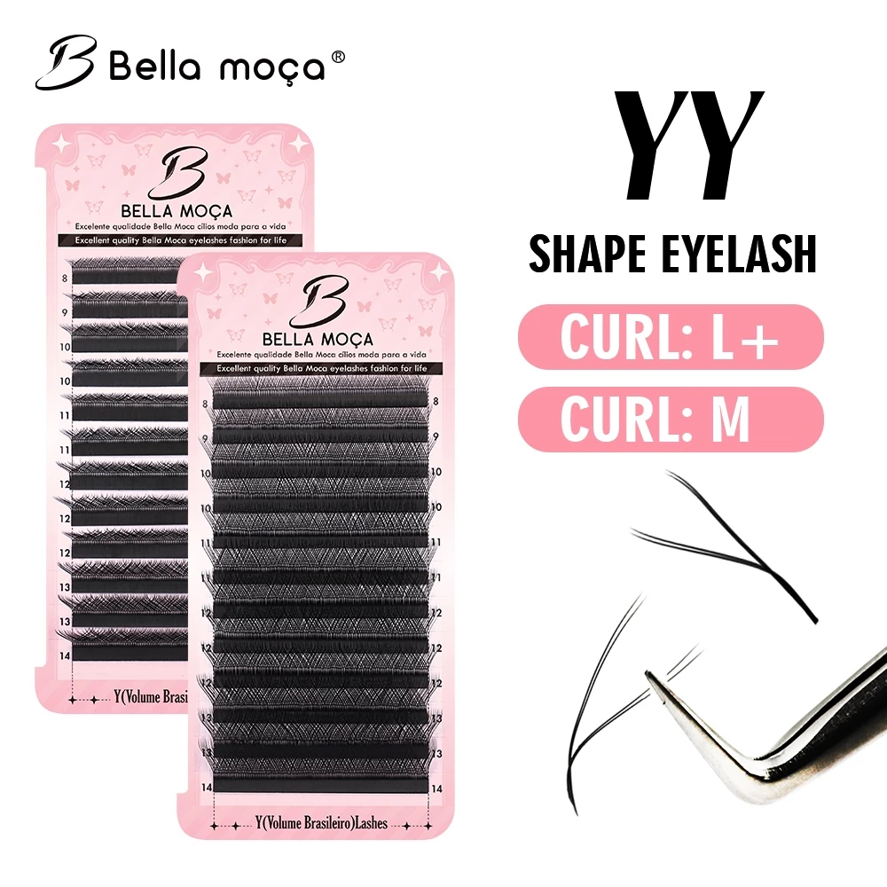 Bella Moça Cílios YY D Olhos de Raposa 0,07 mm Cílios brasileiros de volume natural preto