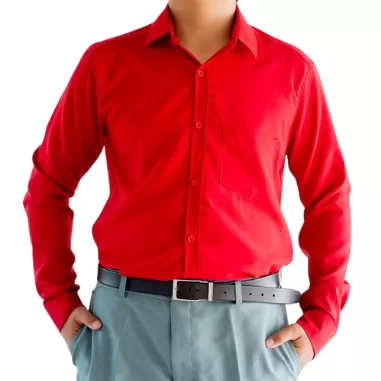 Camisa Social  Manga Longa Masculina Com Bolso Tec