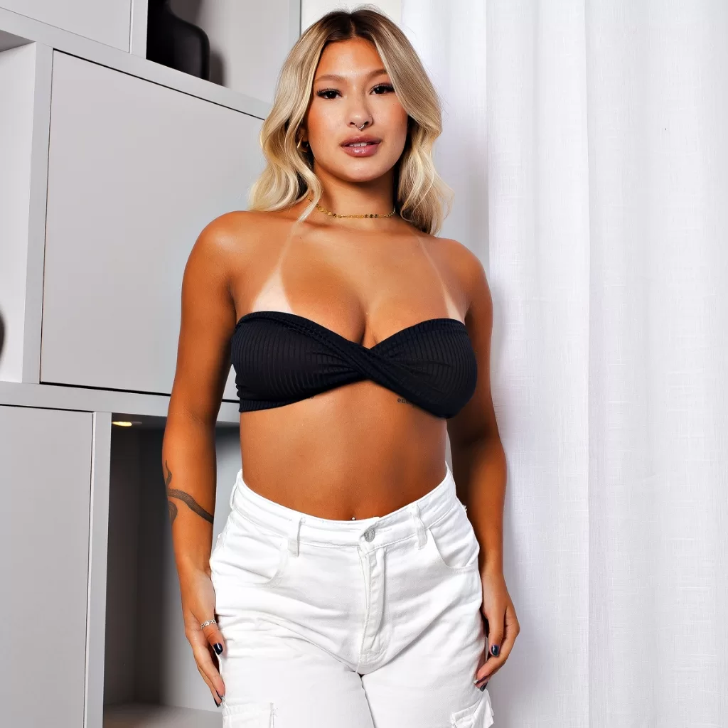 Cropped Top Com 8 Amarrações Diferentes Fashion Festa Feminino Estilo