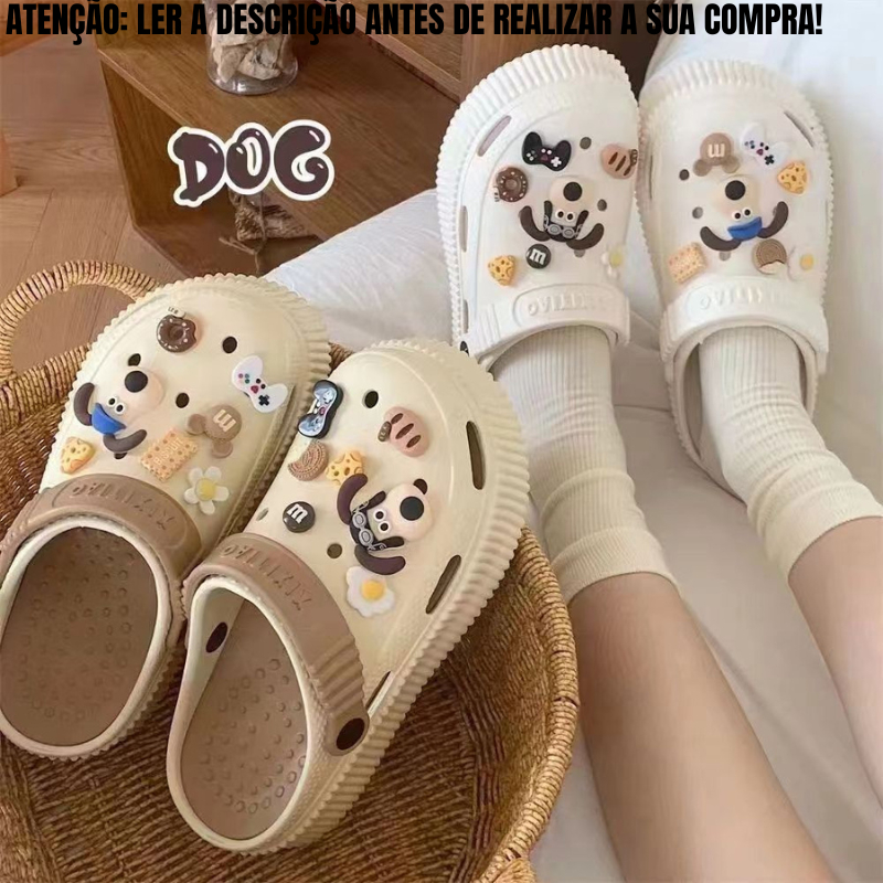 Sandália Chinelo Babuche feminina alto de verão antiderrapante com acessórios fofos de animais