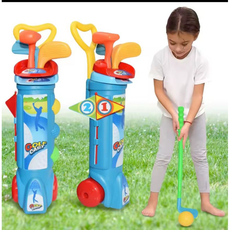 Brinquedo Kit de Golfe com 1 carrinho e acessorios