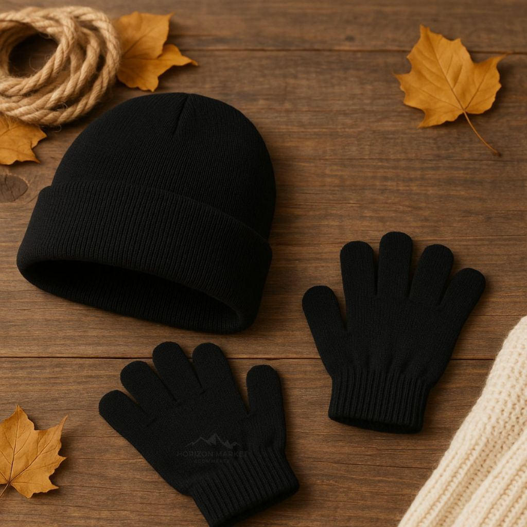 Kit Inverno Infantil Escolar Touca Luva Confortável Térmico