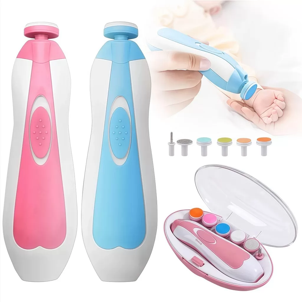 Lixa de Unha Elétrico Aparador Cortador Para Bebê Infantil Rosa/Azul