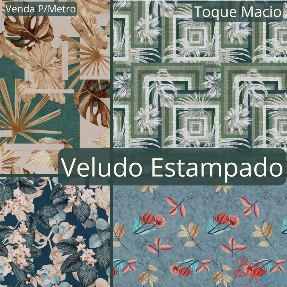 Tecido Suede Veludo Estampado Century – Tapecaria e Artesanato – Venda Por Metro