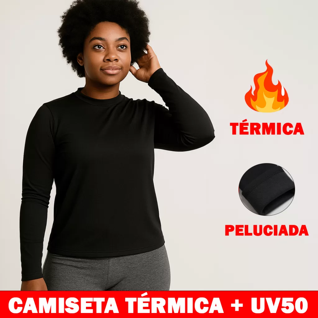 Blusa Térmica Pelúcida Feminina Segunda Pele Lisa Para o Inverno