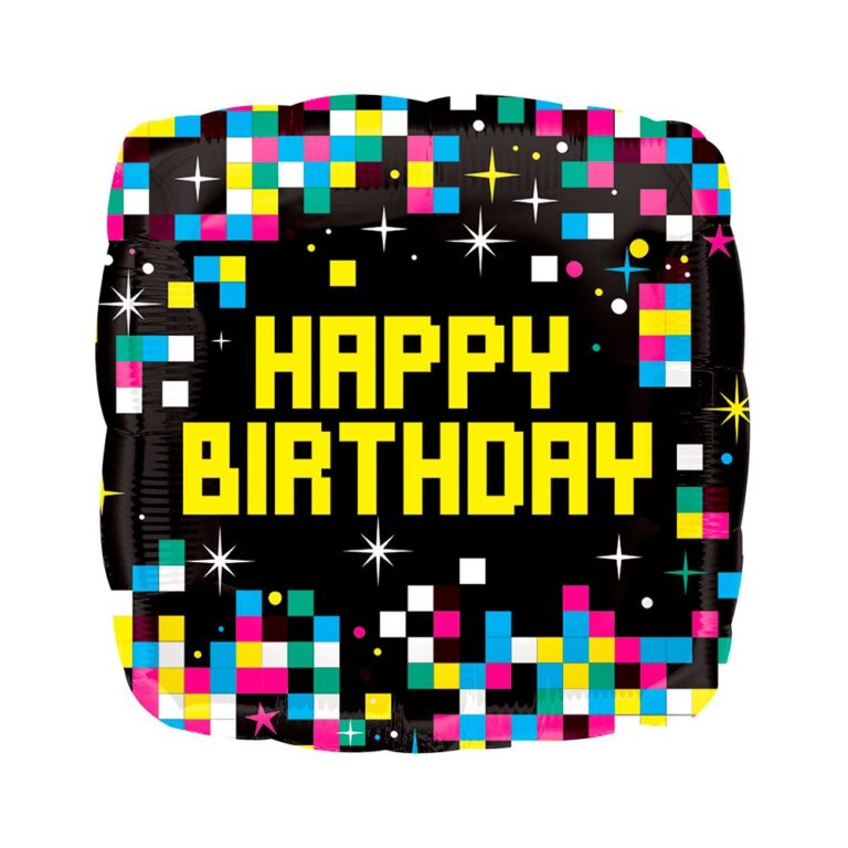 Balão Metalizado Standard H-Bday Pixels
