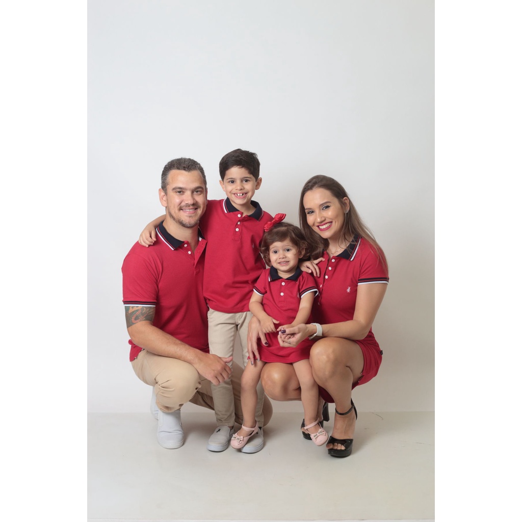 Kit familia polos 4 peças