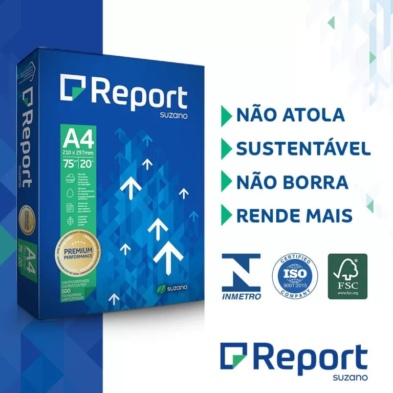 Papel Sulfite Report A4-210 x 297 mm 75g Branco Pa