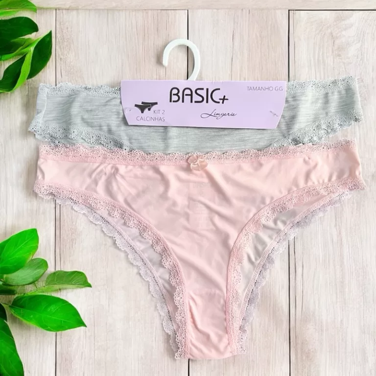 Kit com 2 calcinhas biquini basic +Tamanho GG/G