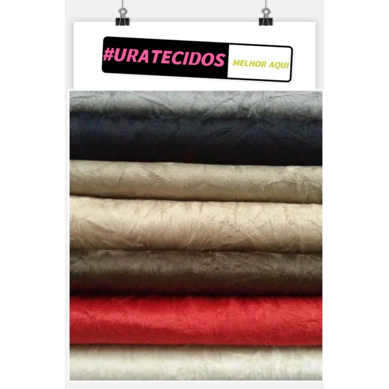 URATECIDOS Kit 2M Tecido Suede Veludo Amassado Par