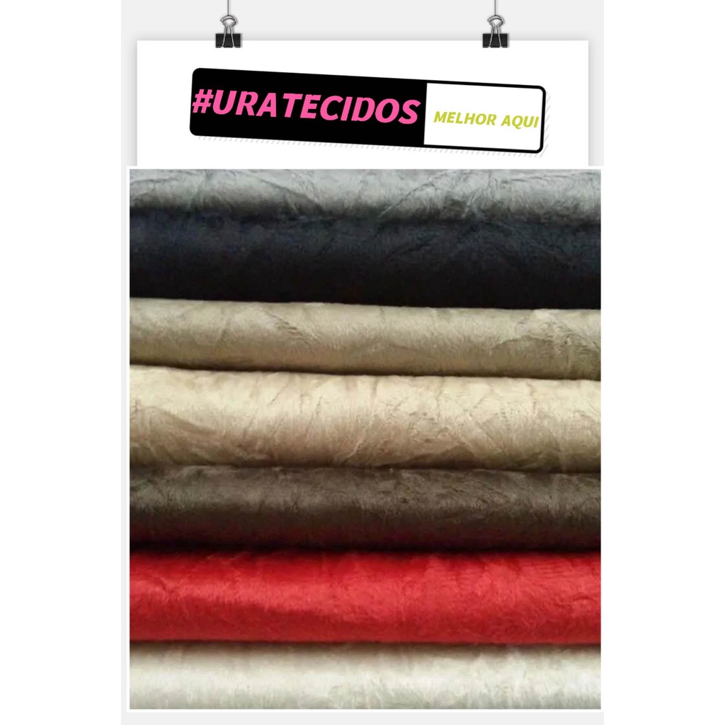 URATECIDOS Kit 2M Tecido Suede Veludo Amassado Para Sofá Decoração – 2 Metros