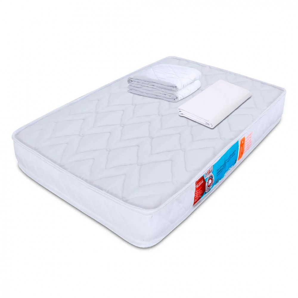 Kit Colchão Chiqueirinho Cercadinho Mini Berço + Lençol Avulso 180 Fios + Protetor Impermeável BF