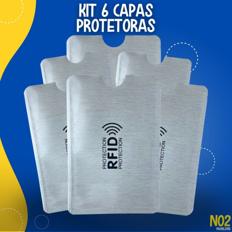 Kit 6 Porta Cartão de Crédito Bloqueia RFID NFC 