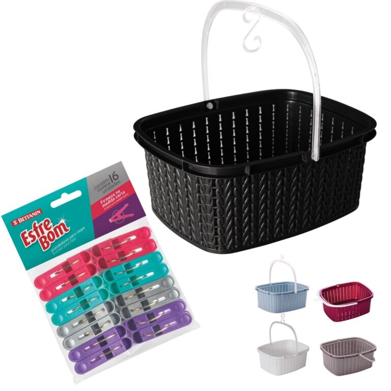 Kit Cesto Para Prendedores Plasútil + Prendedor d