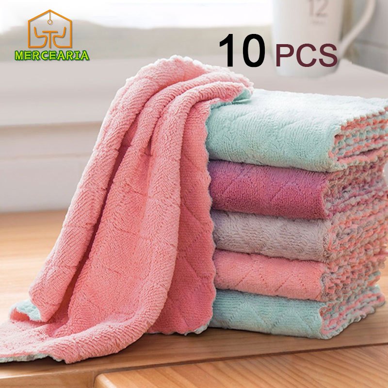 1/6/10 pcs Pano Absorvente Óleo Para Cozinha / Toalha De Mesa / Pano De Microfibra / Toalha De Limpe