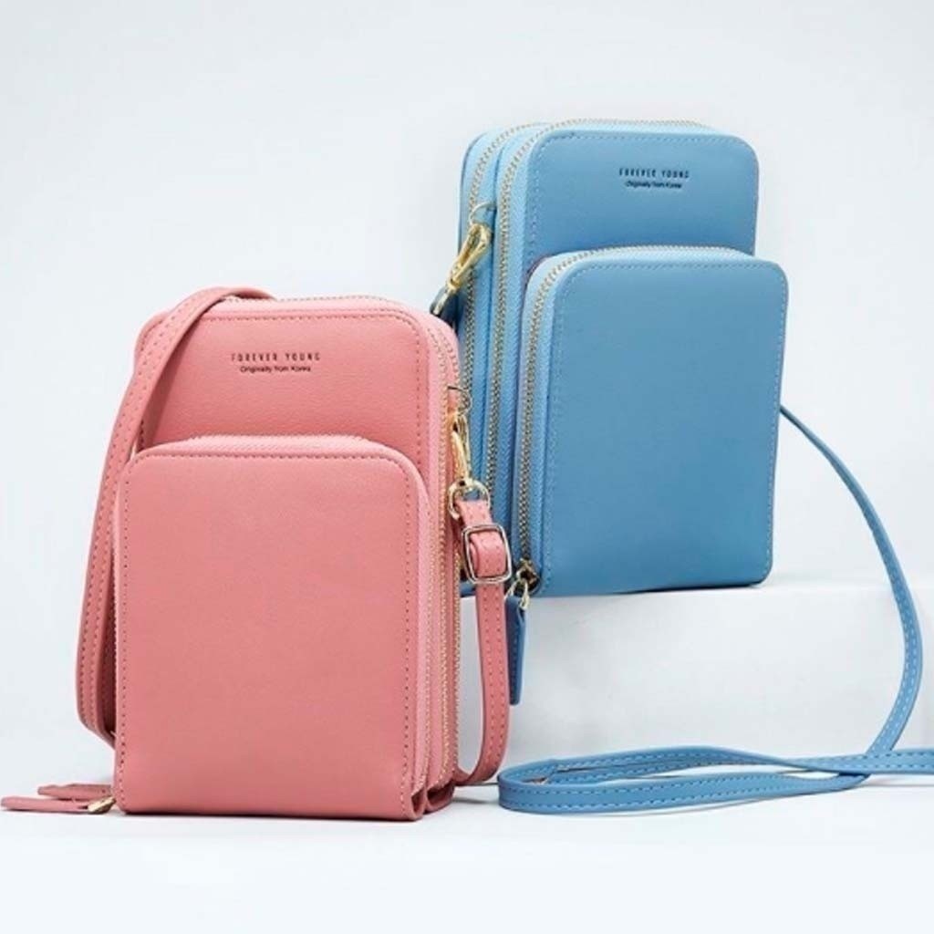 Bolsa transversal feminina moda feminina trabalho social porta celular com 3 divisorias