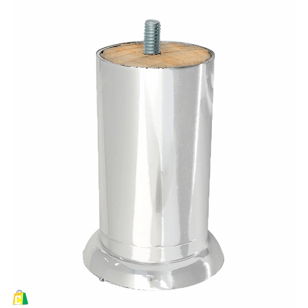 Pe de Cama Box Casal Solteiro 10cm Cromado Madeira