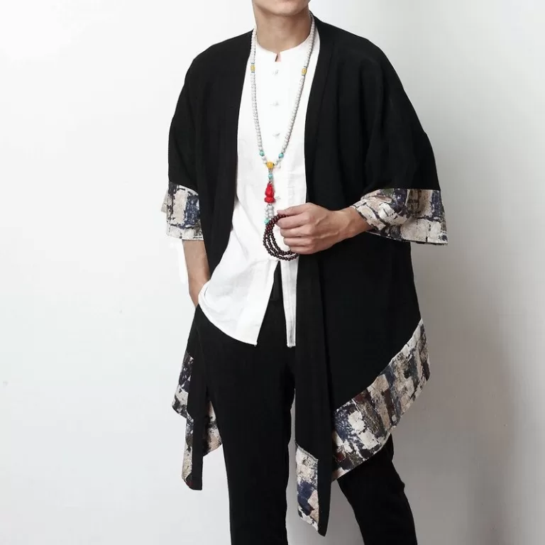 Casaco Kimono Masculino Unissex Oriental Folgado E