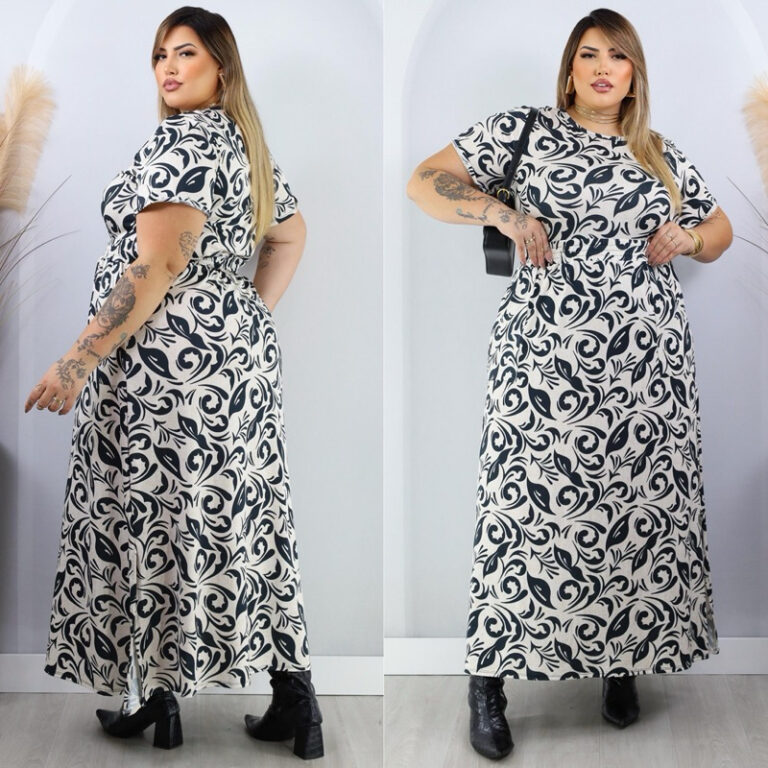PLUS SIZE Conjunto saia e blusa frio modelagem gra