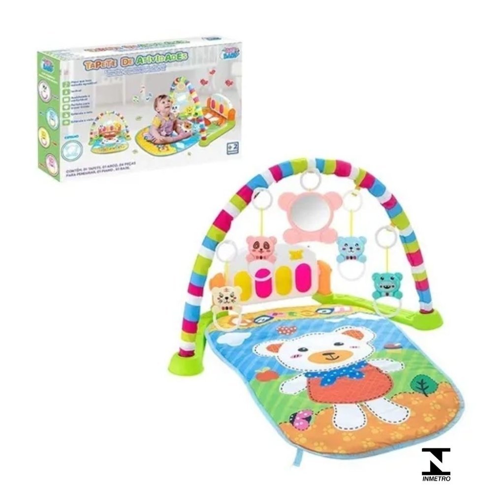Tapete Bebê Musical Acolchoado Com Teclas Espelhinhos – Modelo Lavável Certificado Inmetro