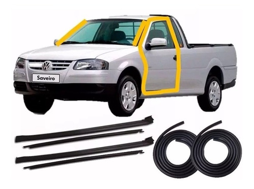 Kit Borracha 2 Portas Friso Lateral Para Brisa Sav