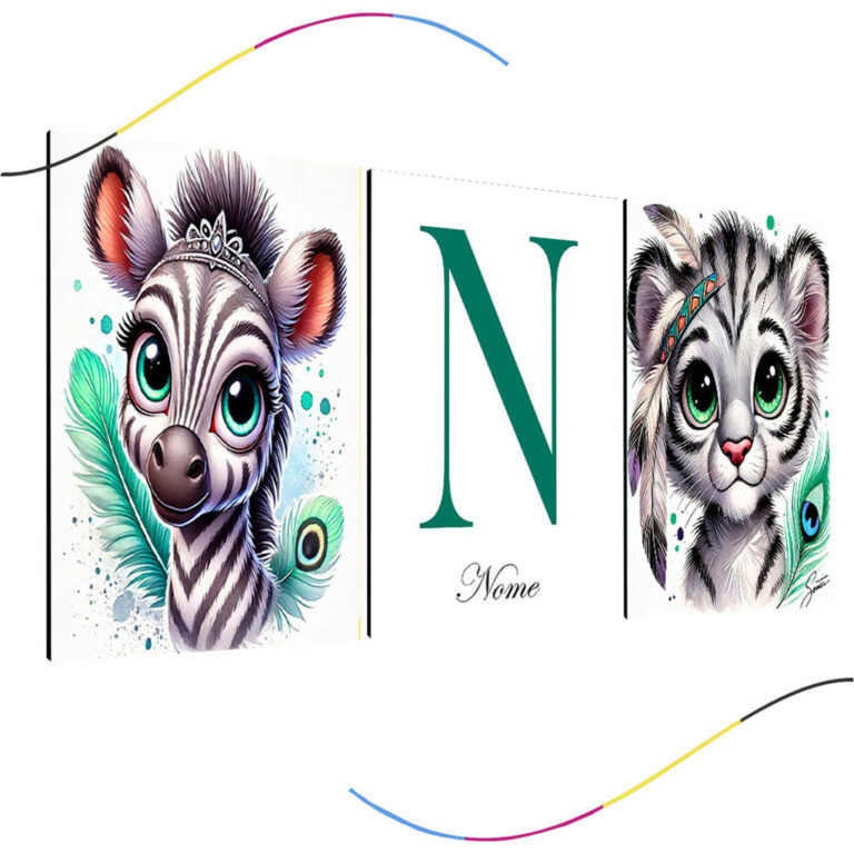 quadro decorativo infantil safari personalizado bi