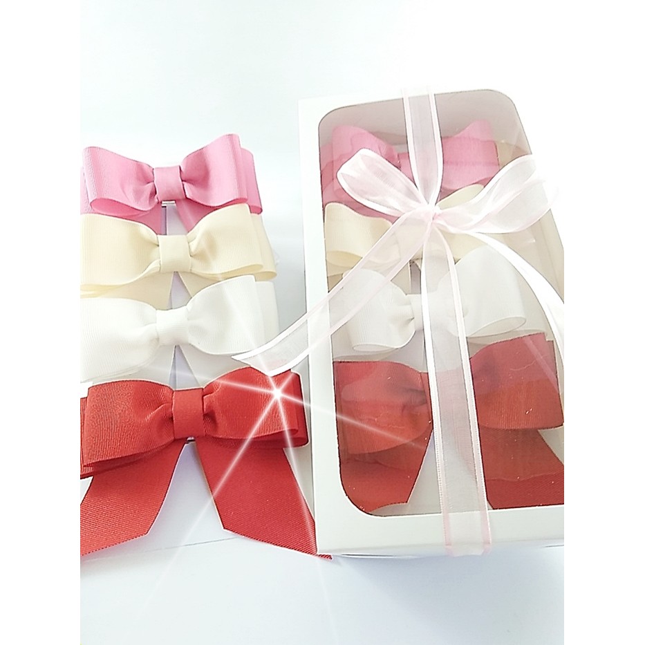 Laço de cabelo gorgorão – kit 4 laços – Caixa laço amora LK04/0208