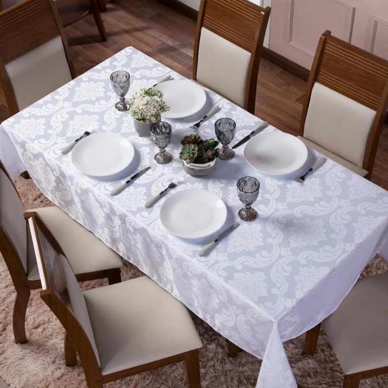 toalha de mesa jacquard 4 , 6 e 8 lugares cores na