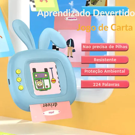 Brinquedo Card Infantil Cartão Fala Inglês Portu