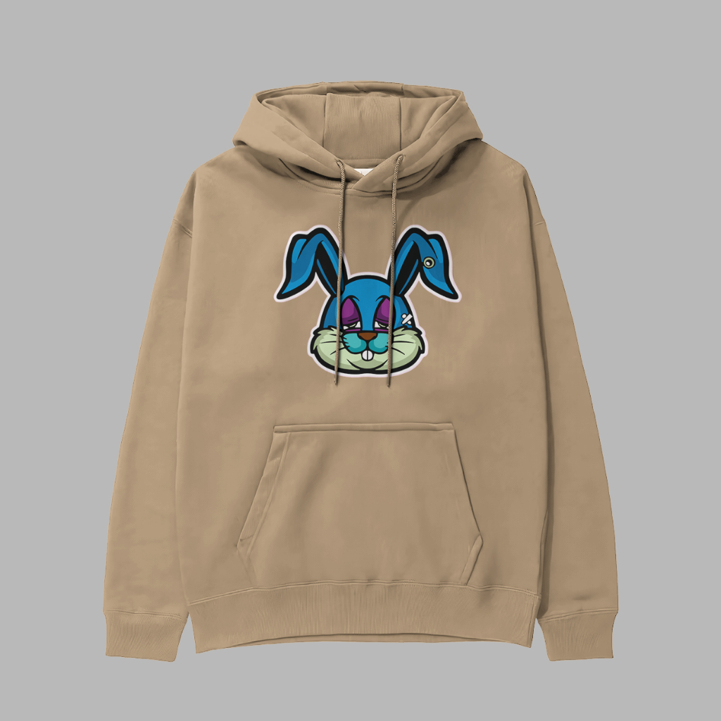 Moletom Com Capuz e Bolsos Estampa Coelho Casual Confortável Cores