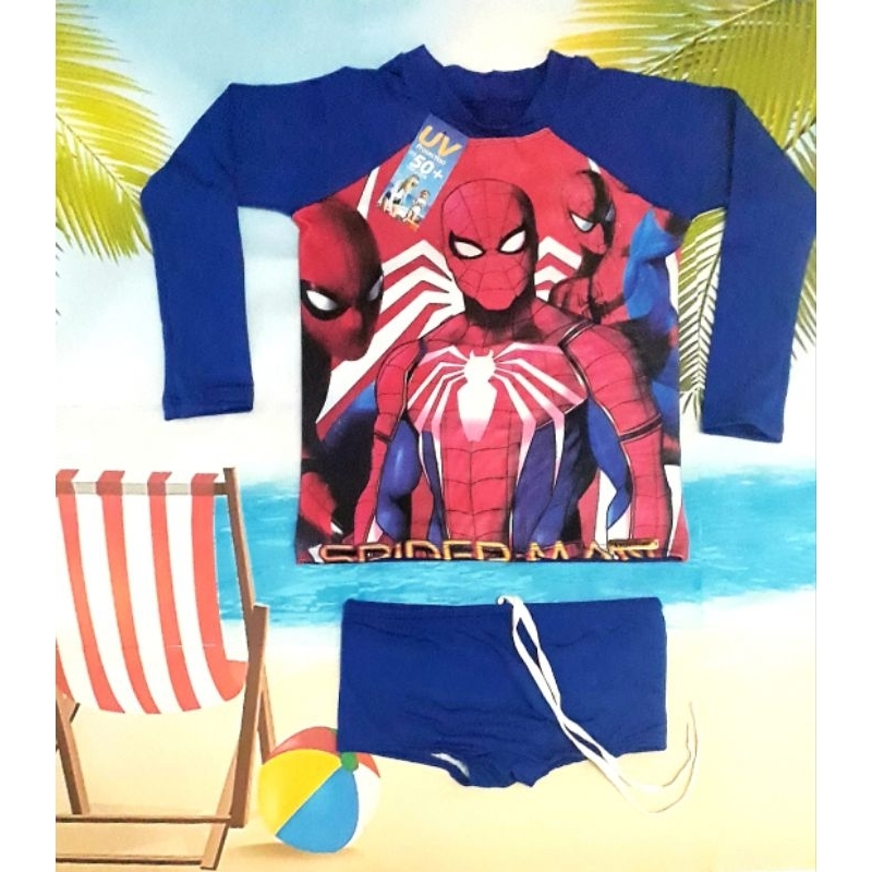 conjunto termico praia e piscina homem aranha tam 4 anos