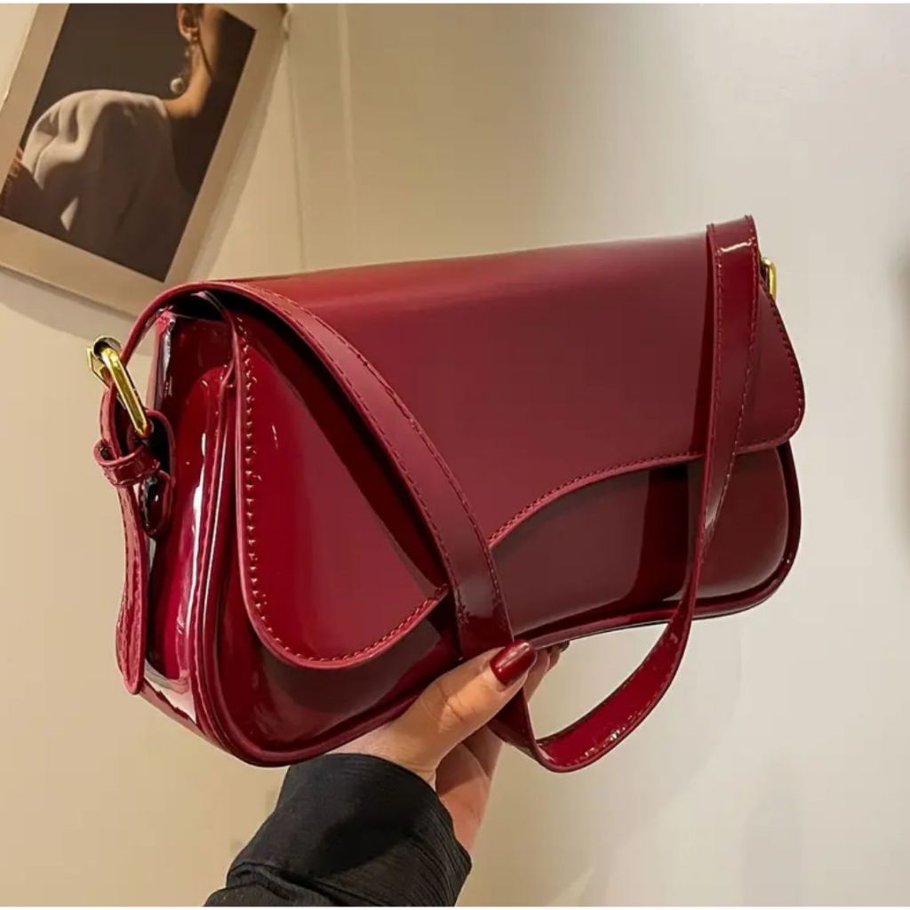 Bolsa Feminina Alça Ajustavel Tendencia Moda Verniz Cores Nova