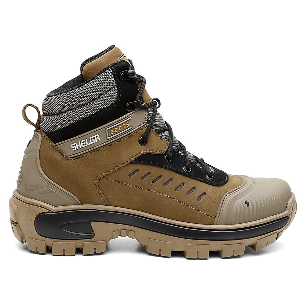 Bota Masculina Cano Médio Couro Nobre Com C.A 52.083 Shelga Boots