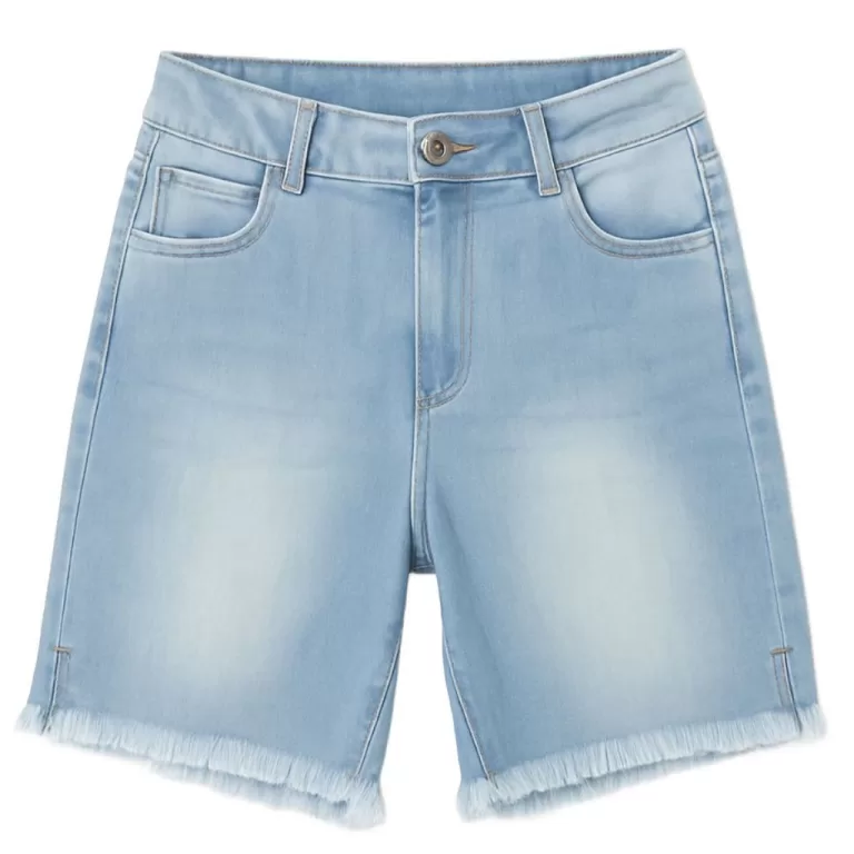 Bermuda Bermudinha Jeans Feminina Casual Verão Co