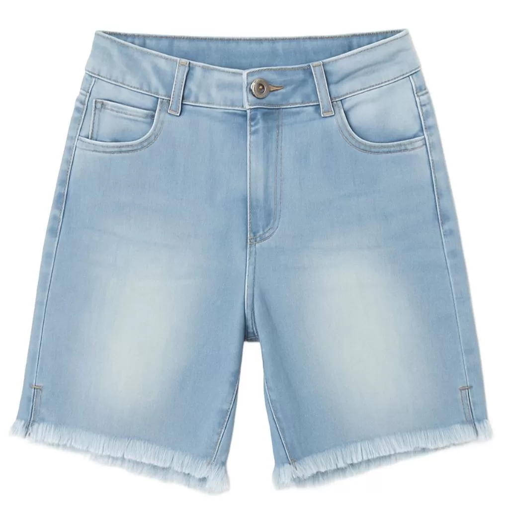 Bermuda Bermudinha Jeans Feminina Casual Verão Confortavél Blogueira