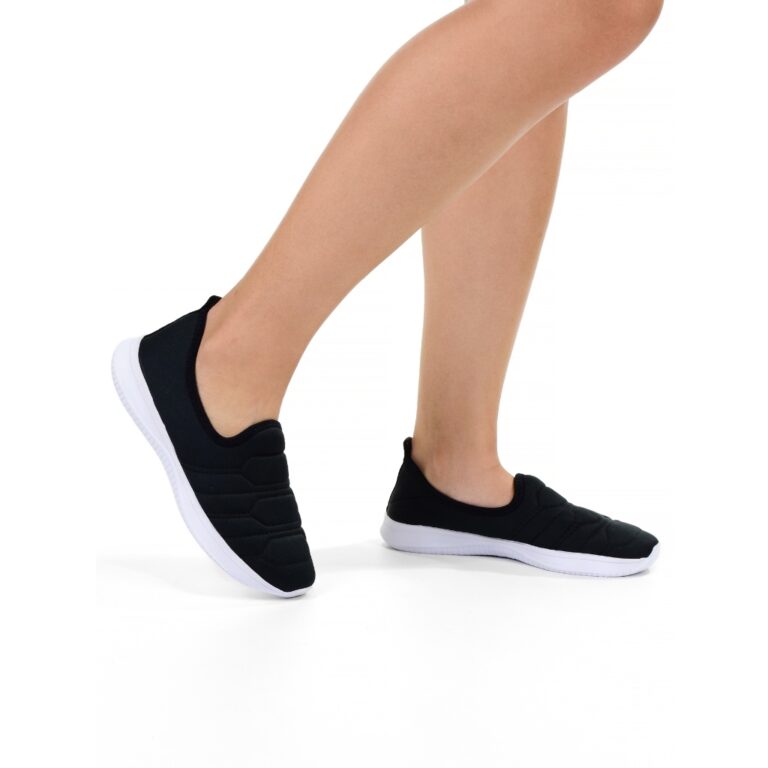 Tênis Feminino Meia Calce Fácil Promoção Preto