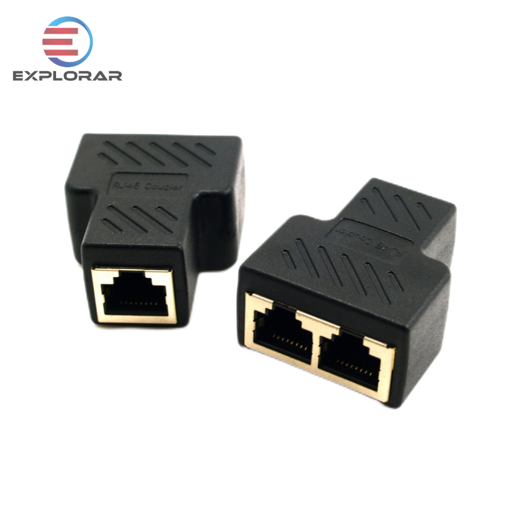 Adaptador Duplicador De Cabo De Rede Rj45 Internet Divisor Y Rj45  Conector Extensor Rj45 1 Para 2