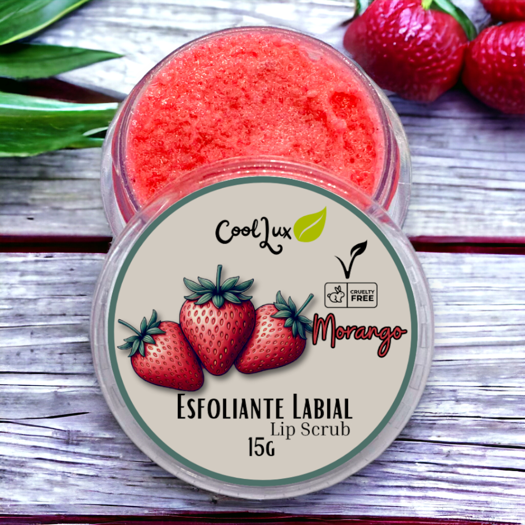 Esfoliante Labial Morango – Maracujá – Menta Lip Scrub Natural Vegano Artesanal