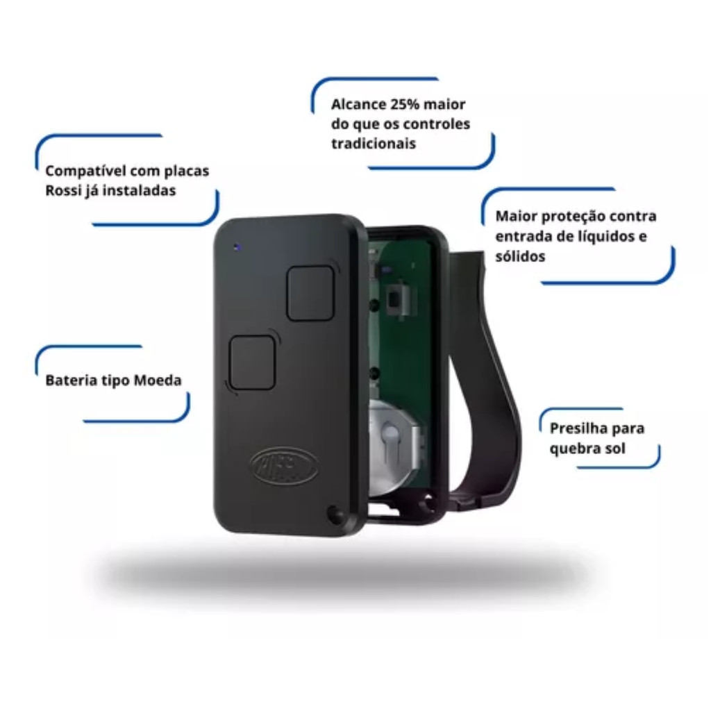 Controle Portão Eletrônico Rossi 433Mhz Original NTX | Compatível e Durável