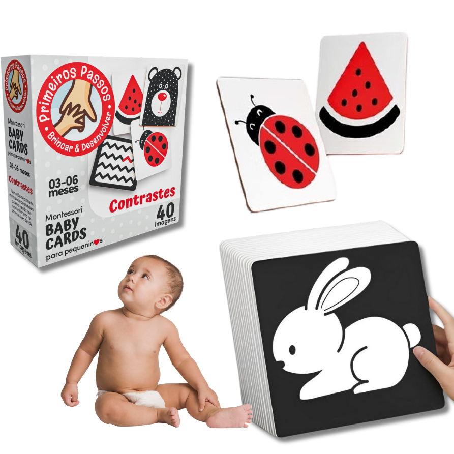 Cartão Preto Branco Para BebêsEducação Flashcards DeBebê AltoContraste Visual EstimulaçãoMontessori