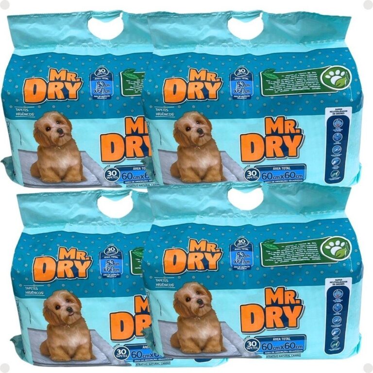 Kit Mr. Dry: 4 Tapetes Higiênicos 60x60cm Com 30 