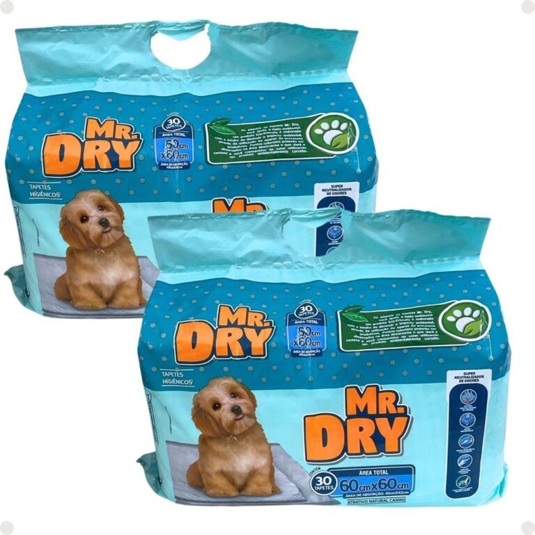 Kit Mr. Dry: 2 Tapetes Higiênicos 60x60cm Com 30 