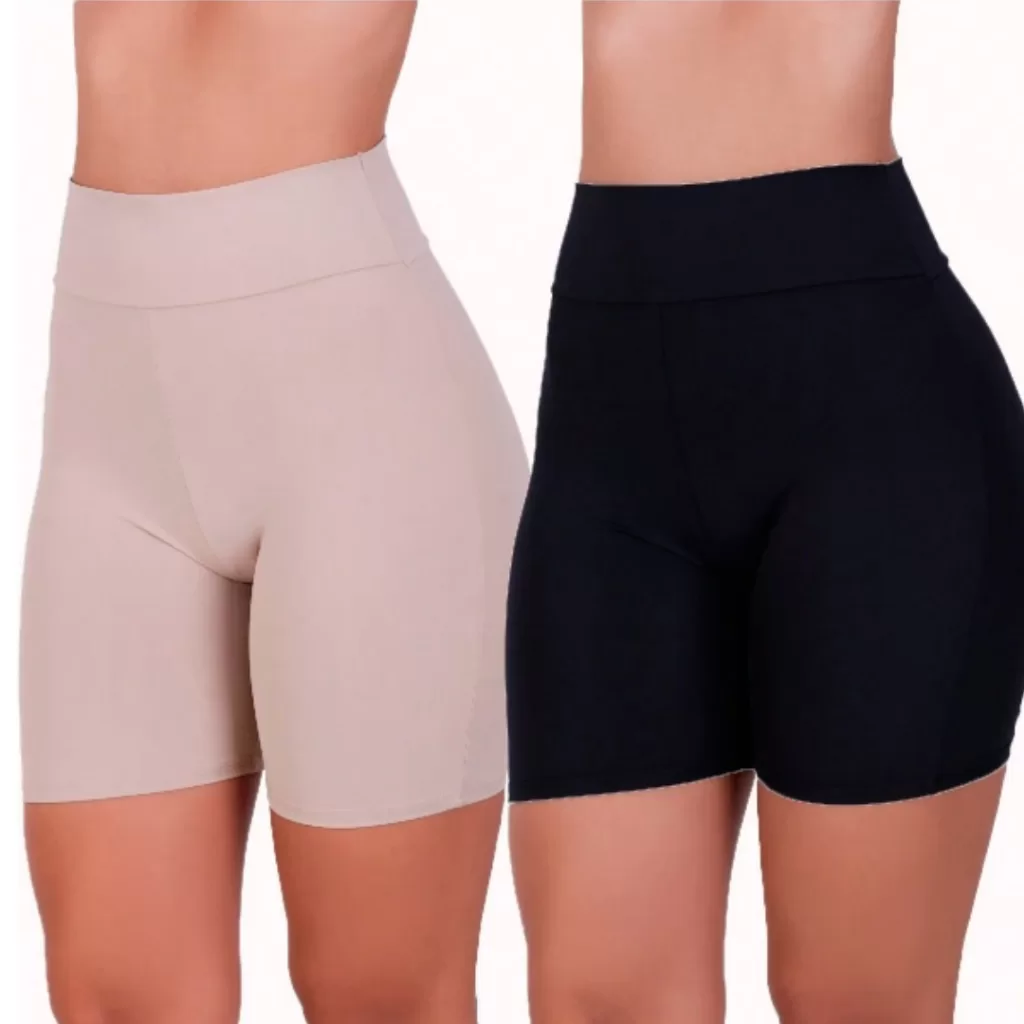 Short Segunda Pele Anagua Feminino Preto Bege Anágua Calção Feminino