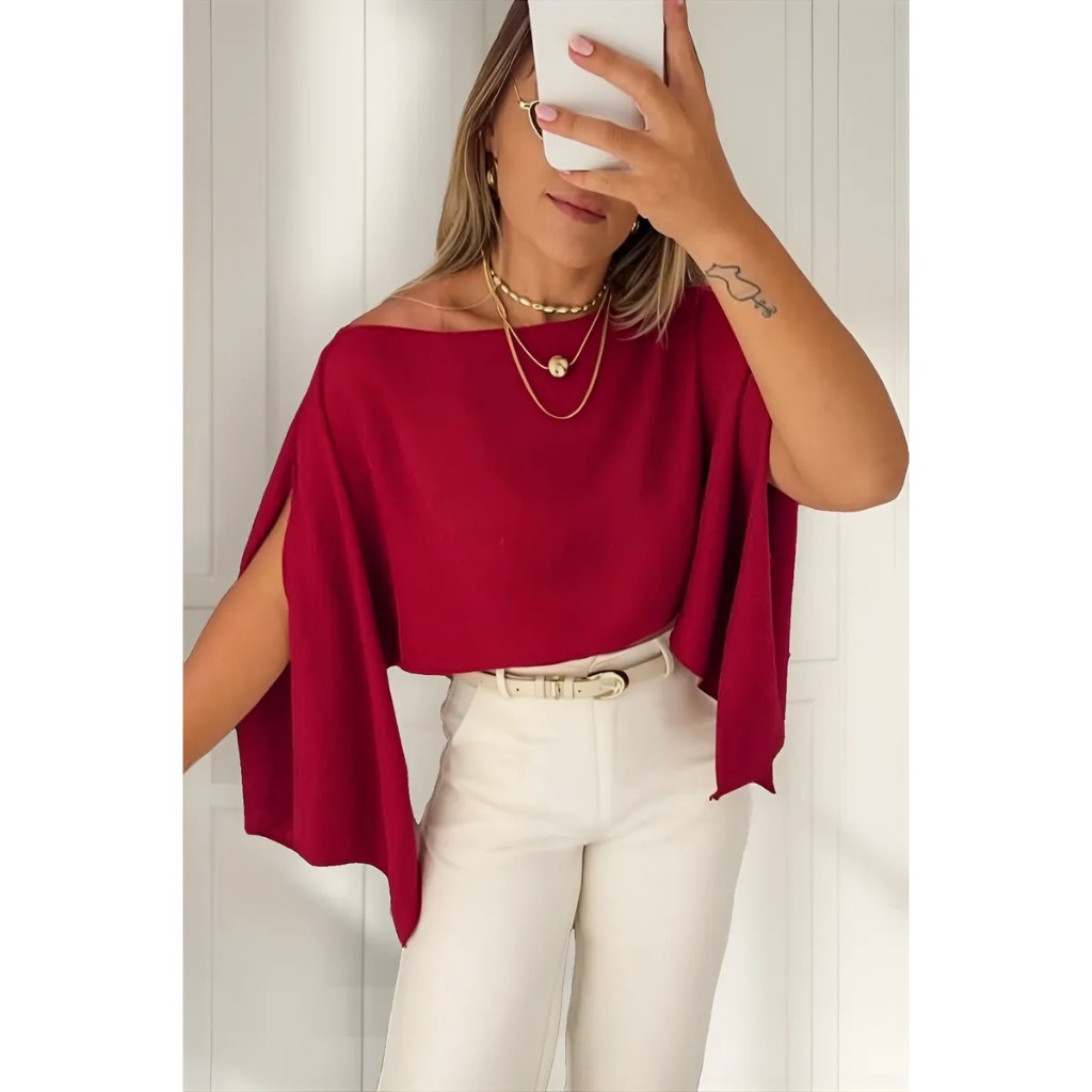 Blusa Feminina Capa boho estilosa varias formas de usar moda influencer