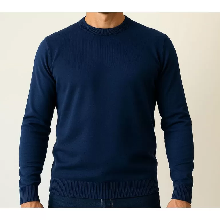 Blusa Masculina Lisa de Frio Suéter de Tricot Inv