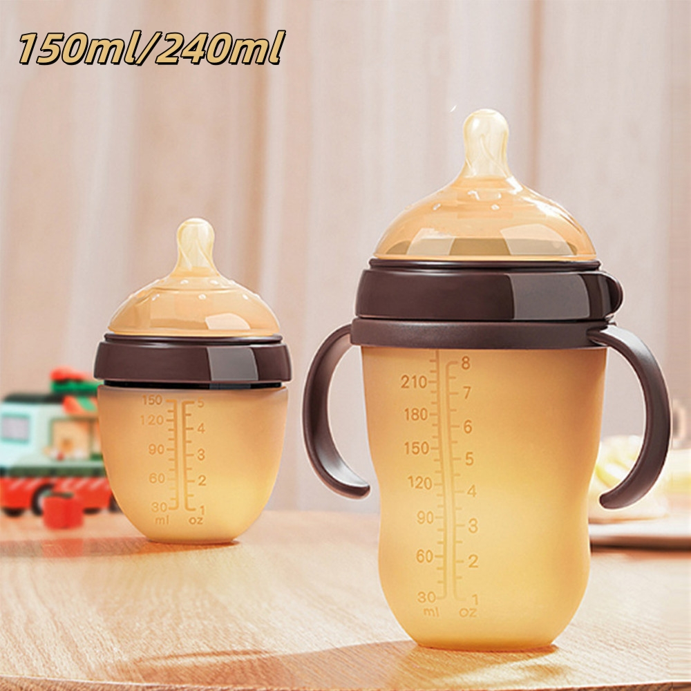 Mamadeira Anti-cólica 150ml/240ml | Silicone Grau Alimentício + Resistente a -20°C~120°C | 0-36 Mese