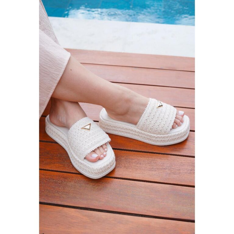 Sandalia Feminina Flatform Plataforma Slide Boho C