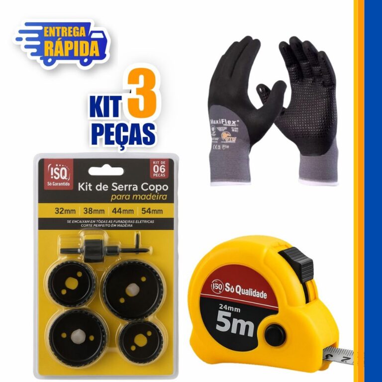 KIT 3 Trena 5 Metros x 24 mm de Metal c/Trava Frei