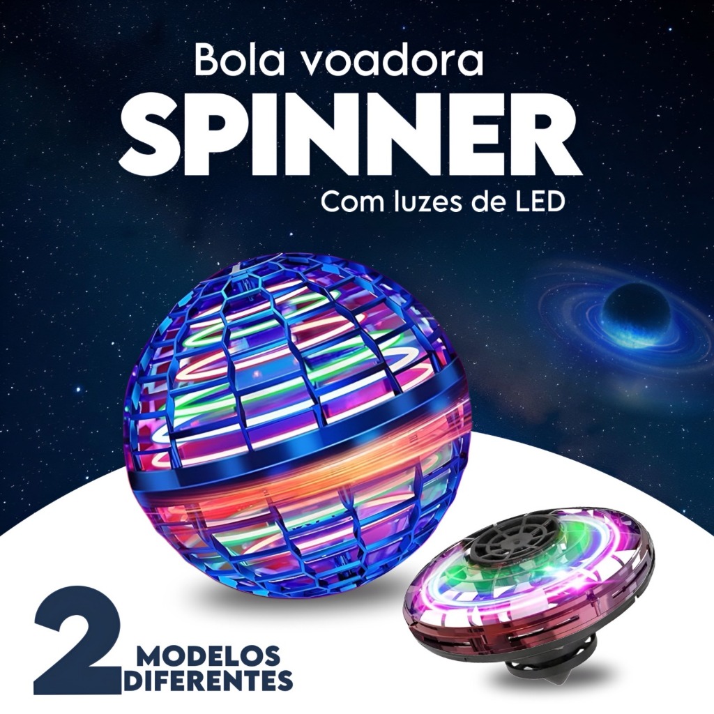 Spinner Bola Boomerang Mini Drone Com Luz Voador Interativo Infantil