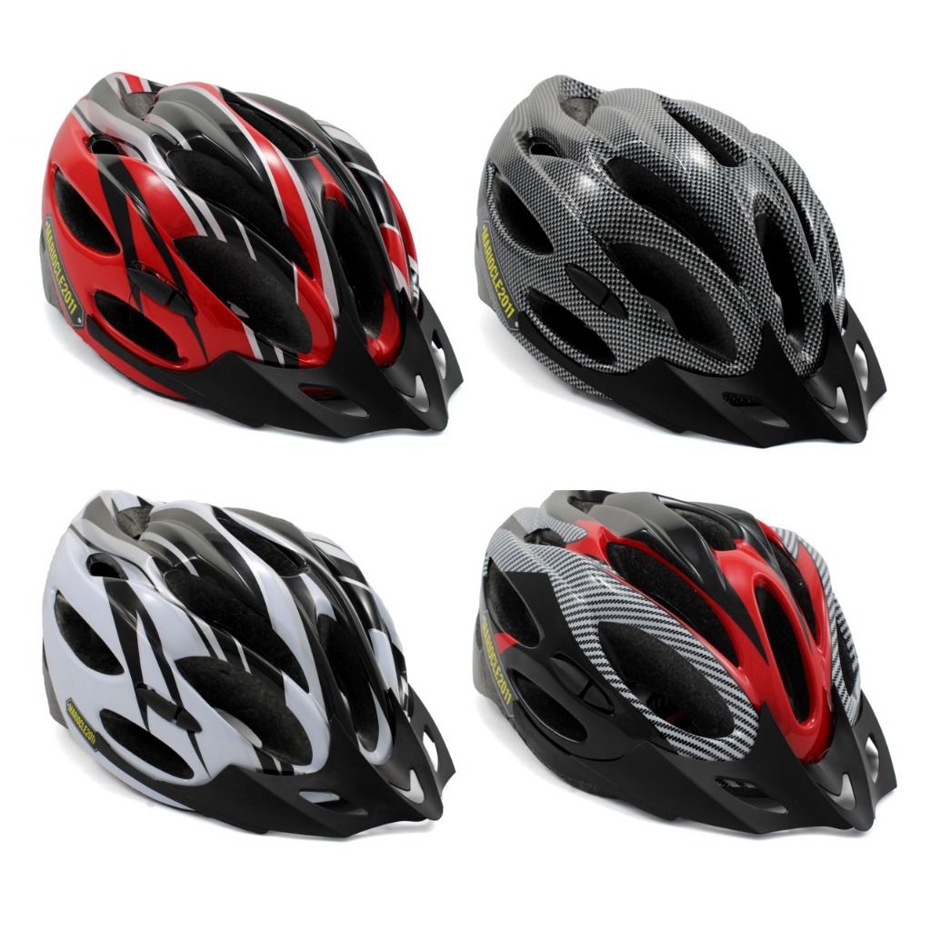 Capacete de Ciclismo Com Sinalizador Led Mariocle2011